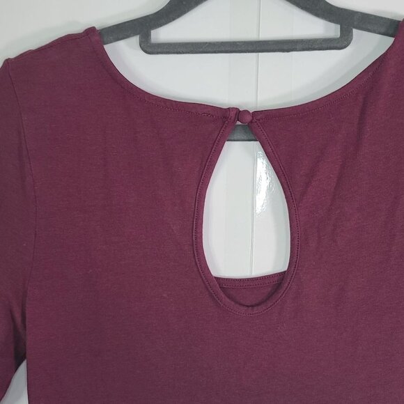 Free People Lady in Waiting Beaded Embellished Burgundy Body Con Mini Dress M - Picture 8 of 10